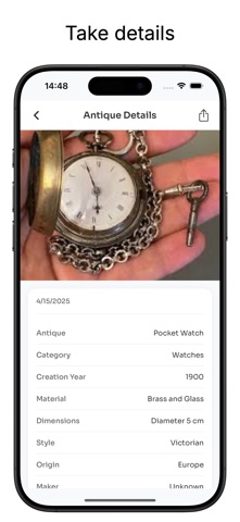 Antique Scan app screen, second supplied App Store screenshot